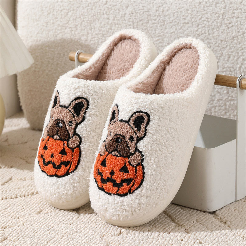 Plus Size Puppy Pumpkin Slippers