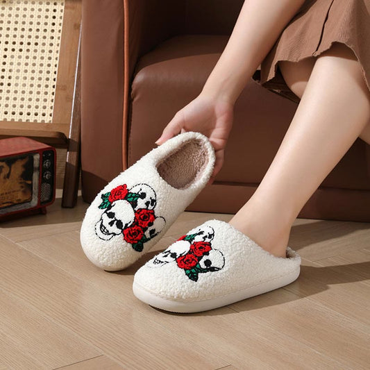 Plus Size Bat Skull Slippers