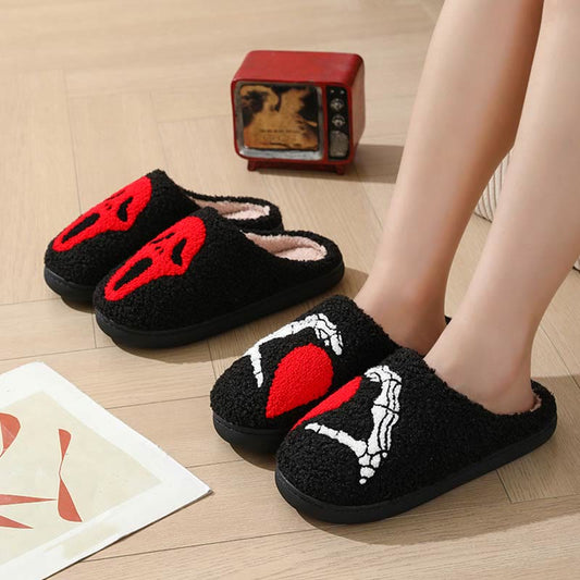 Plus Size Ghost Face Hand Heart Slippers