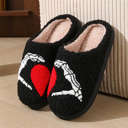 Plus Size Ghost Face Hand Heart Slippers