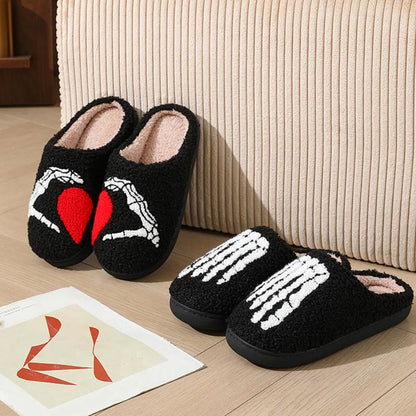 Plus Size Ghost Face Hand Heart Slippers