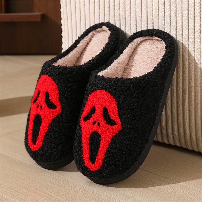 Plus Size Ghost Face Hand Heart Slippers