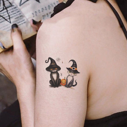 Halloween Cat Tattoos Stickers (9)