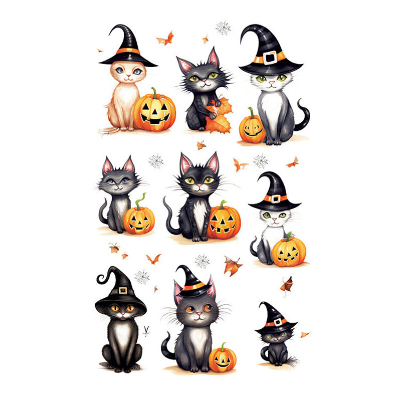 Halloween Cat Tattoos Stickers (9)