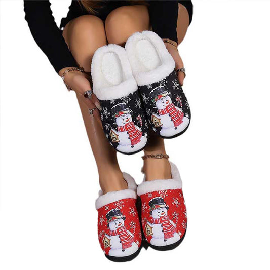 Plus Size Christmas Snowman Slippers