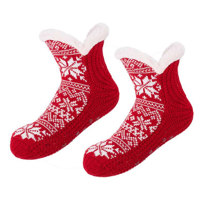 Plus Size V Snowflake Shaped Slipper Socks