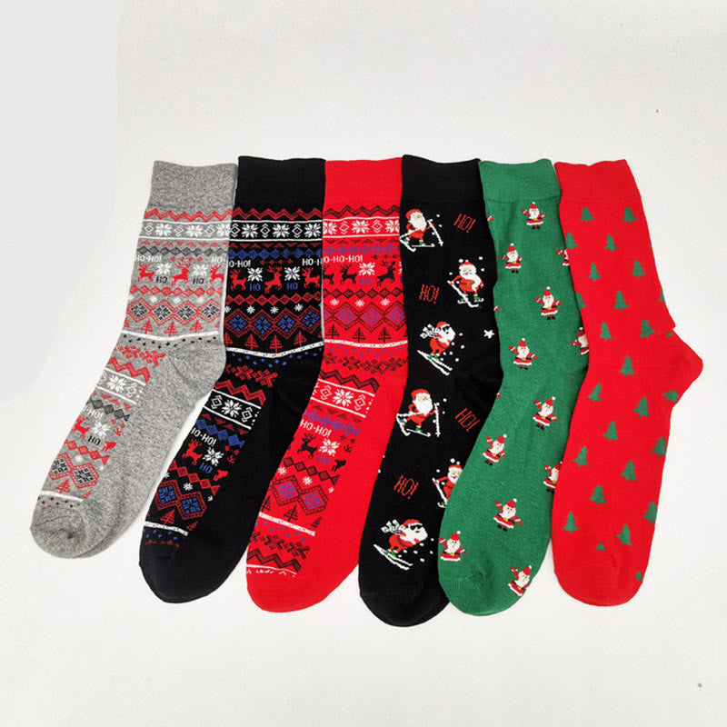 Plus Size Christmas Fashion Quarter Socks(6 Pairs)