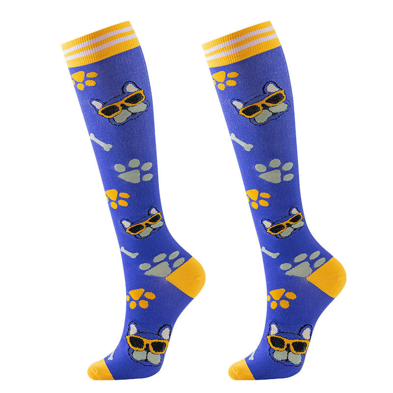 Purple Puppy Series Pattern Compression Socks(6 Pairs)