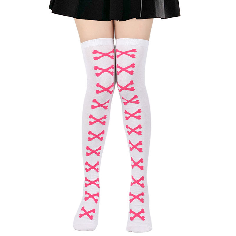 Halloween Bone Thigh High Knee Socks(7 Pairs)