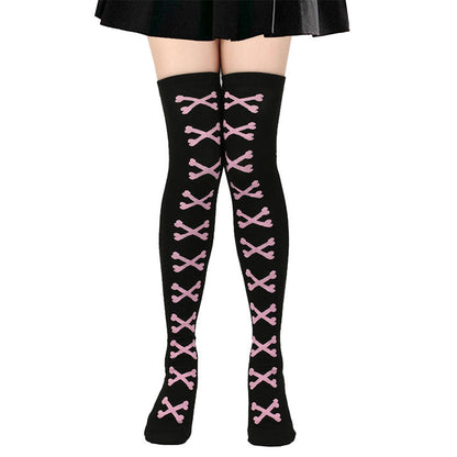 Halloween Bone Thigh High Knee Socks(7 Pairs)