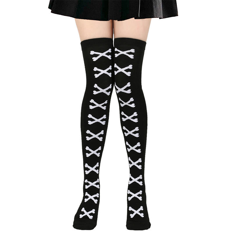 Halloween Bone Thigh High Knee Socks(7 Pairs)