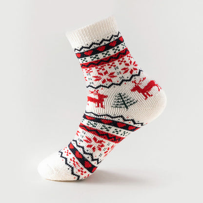 Christmas Elk Snowflake Quarter Socks(6 Pairs)