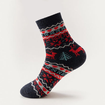 Christmas Elk Snowflake Quarter Socks(6 Pairs)