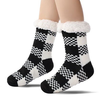 Plus Size Grid Slipper Socks