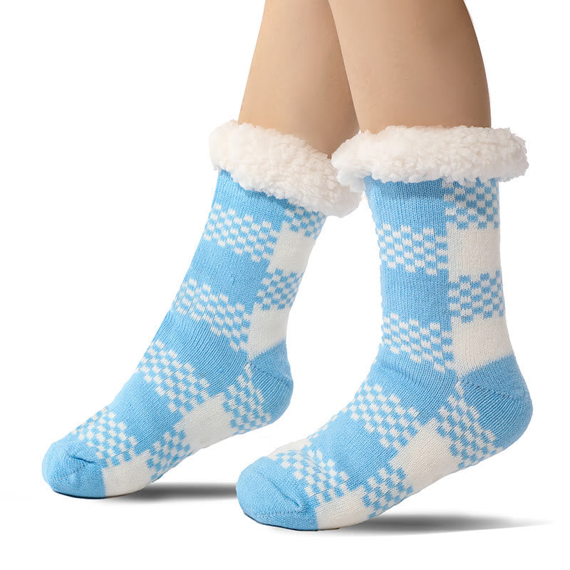 Plus Size Grid Slipper Socks