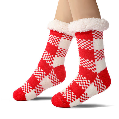 Plus Size Grid Slipper Socks