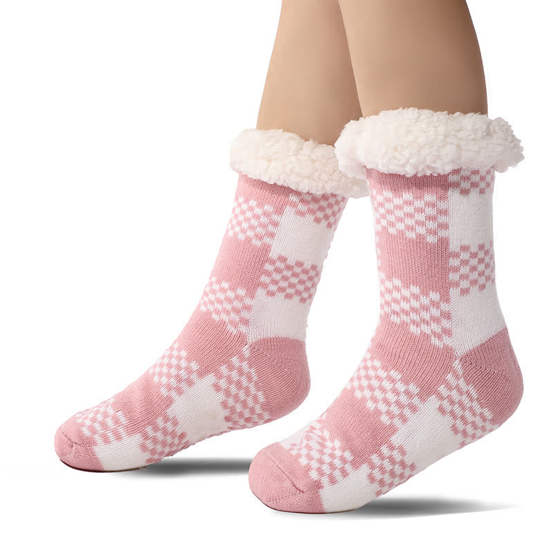 Plus Size Grid Slipper Socks