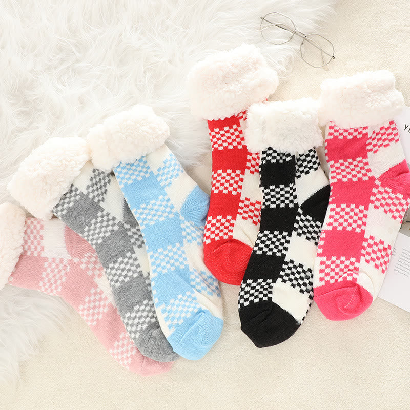 Plus Size Grid Slipper Socks