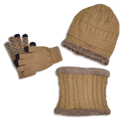 Winter Warm Gloves Beanie Scarf 3 In 1 Set