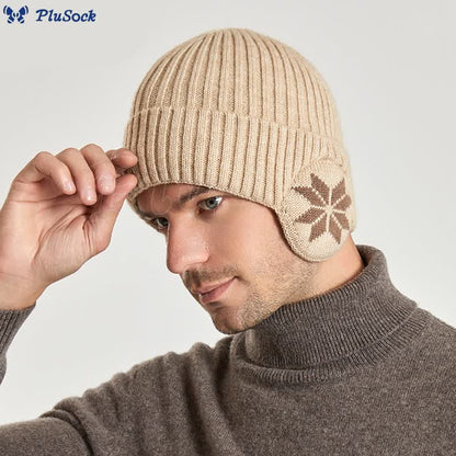 Snowflake Earflaps Beanie Hat Warmer