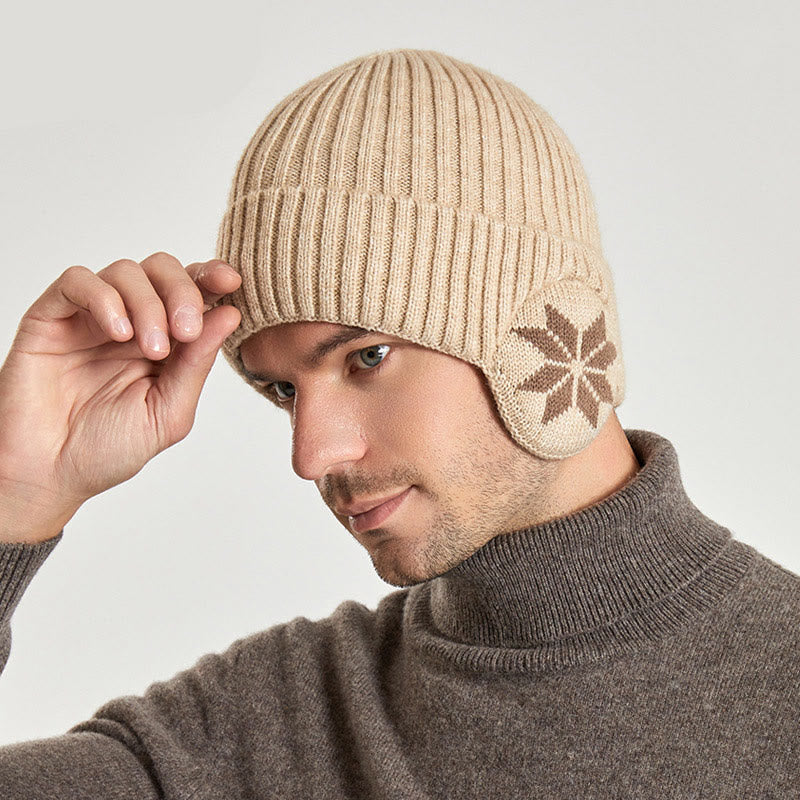 Snowflake Earflaps Beanie Hat Warmer