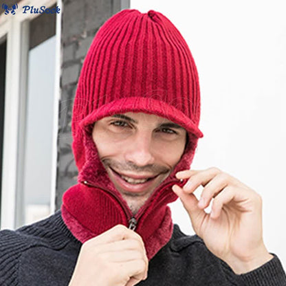 Zipper Beanie Gloves 2 In 1 Set