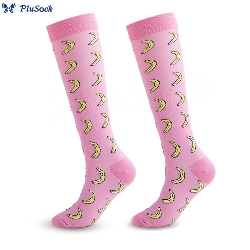 Animal Fruit Knee High Compression Socks(6 Pairs)