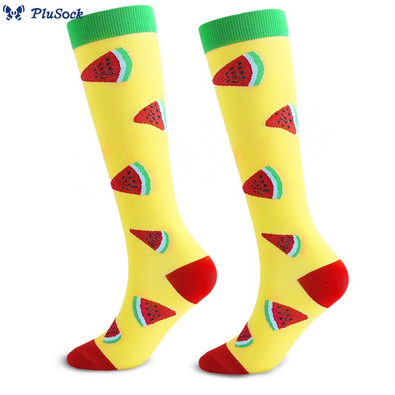 Animal Fruit Knee High Compression Socks(6 Pairs)