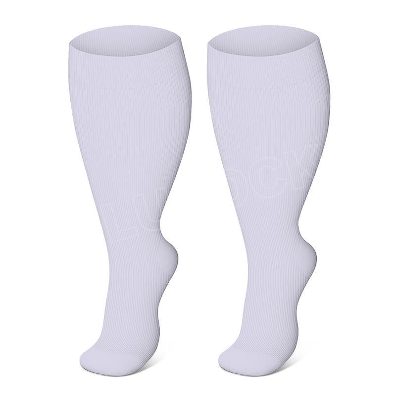 Plus Size Purple Heart Dot Compression Socks