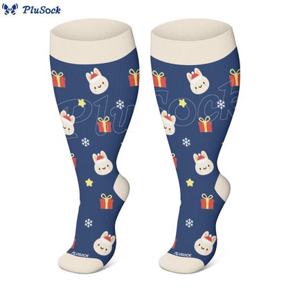 Plus Size Cat Puppy Rabbit Compression Socks(3 Pairs)