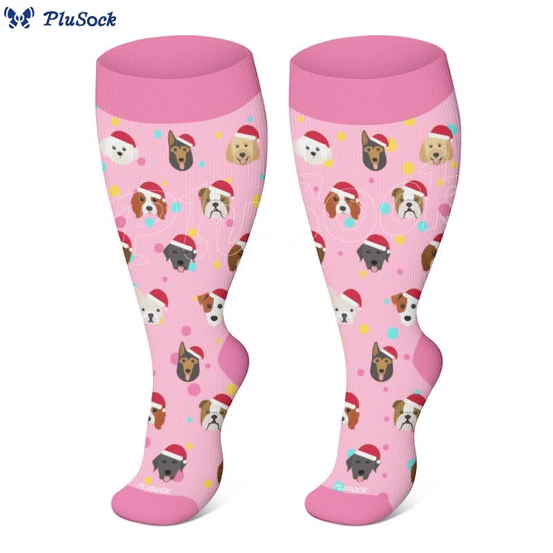 Plus Size Cat Puppy Rabbit Compression Socks(3 Pairs)