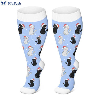 Plus Size Cat Puppy Rabbit Compression Socks(3 Pairs)