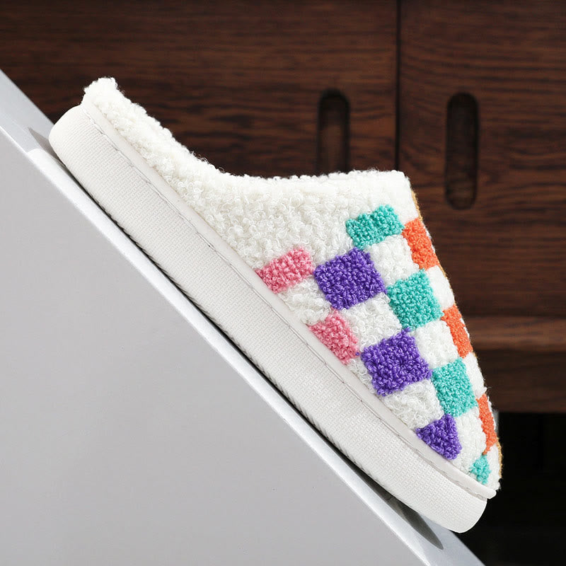 Plus Size Colorful Lattice Slippers