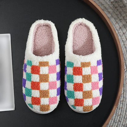 Plus Size Colorful Lattice Slippers