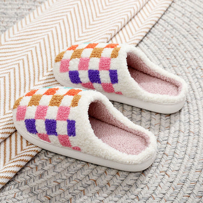 Plus Size Colorful Lattice Slippers