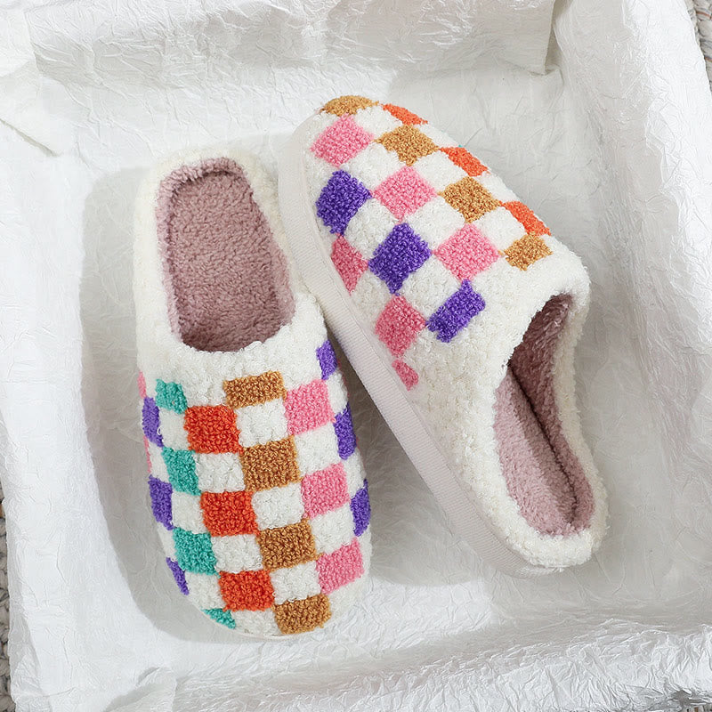 Plus Size Colorful Lattice Slippers