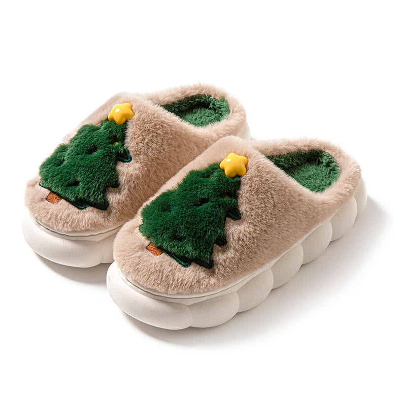 Plus Size Christmas Tree Slippers