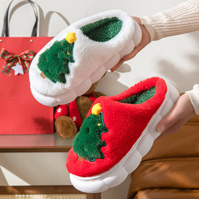 Plus Size Christmas Tree Slippers