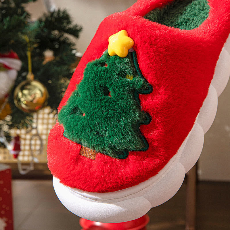 Plus Size Christmas Tree Slippers