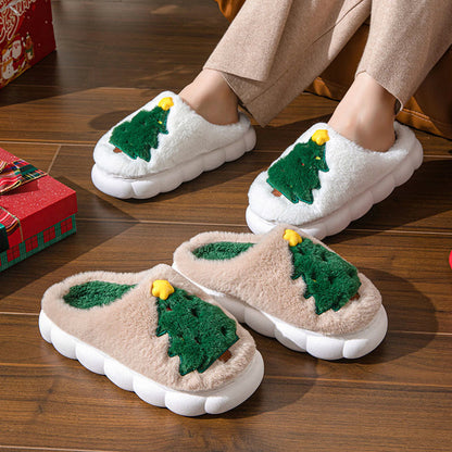 Plus Size Christmas Tree Slippers