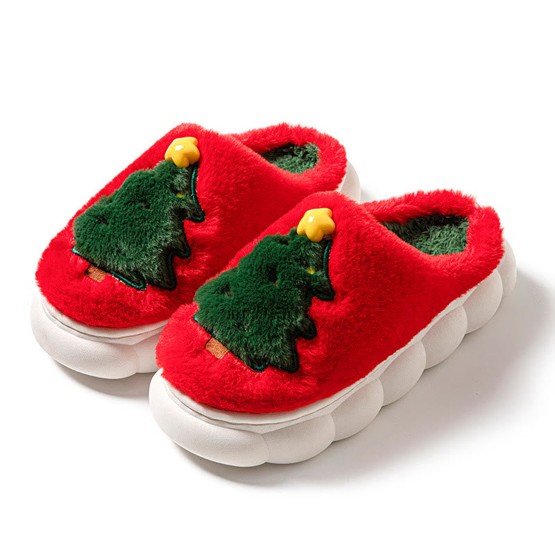 Plus Size Christmas Tree Slippers