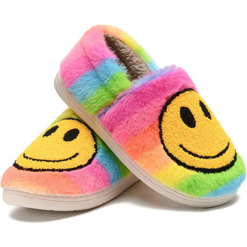 Plus Size Colorful Smiley Face Slippers