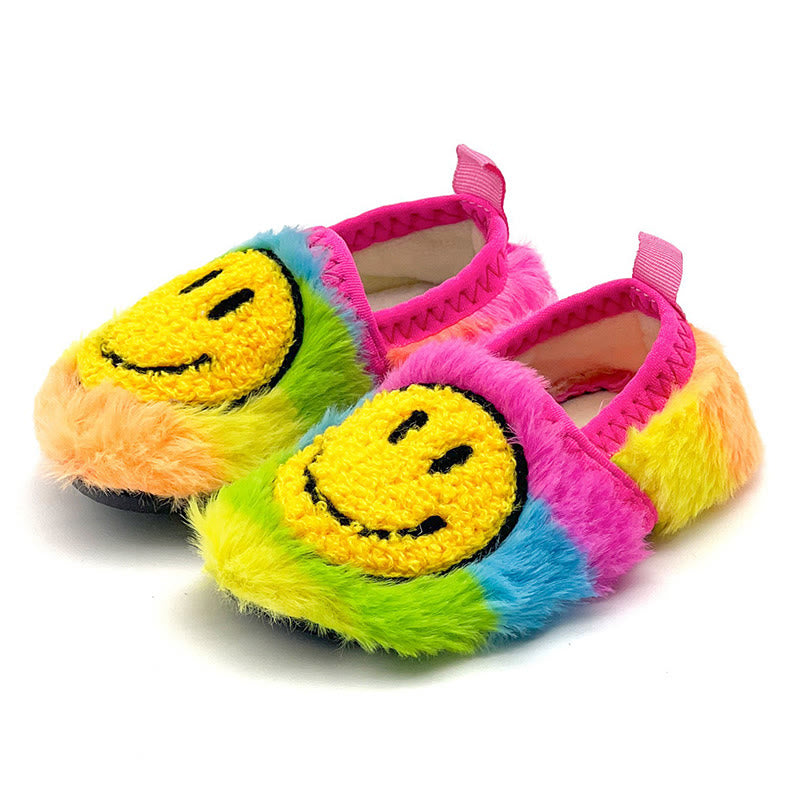 Plus Size Rainbow Smiley Face Slippers