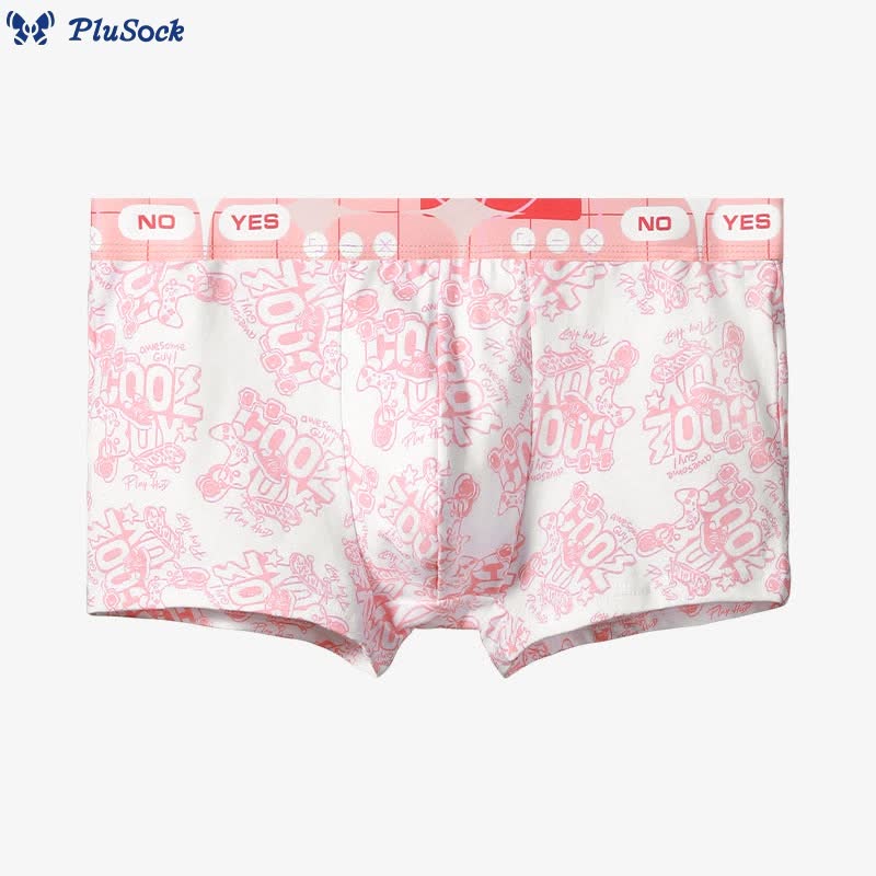 Plus Size Pink Series Boxer Briefs(4 Packs)