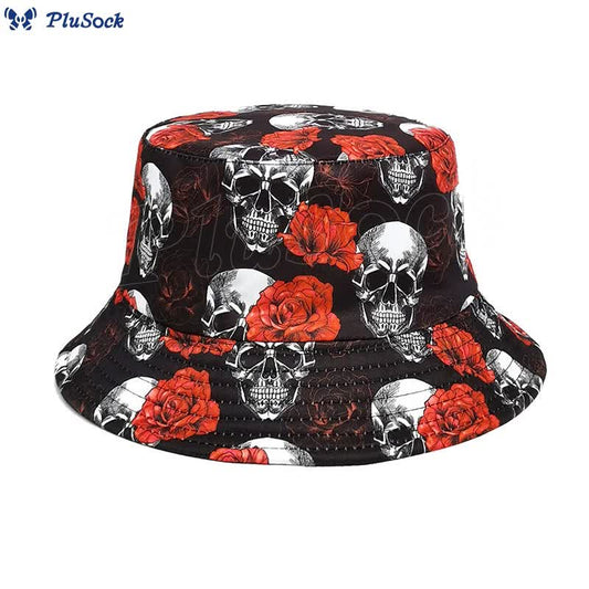 Plus Size Rose Skull Bucket Hat