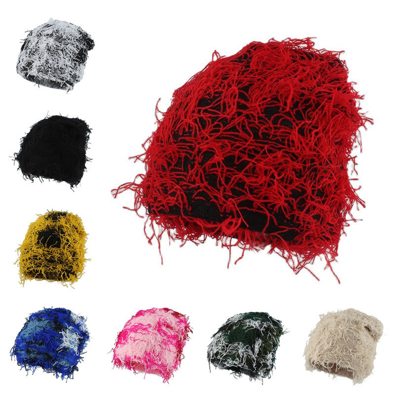 Plus Size Unisex Knitted Fuzzy Beanie