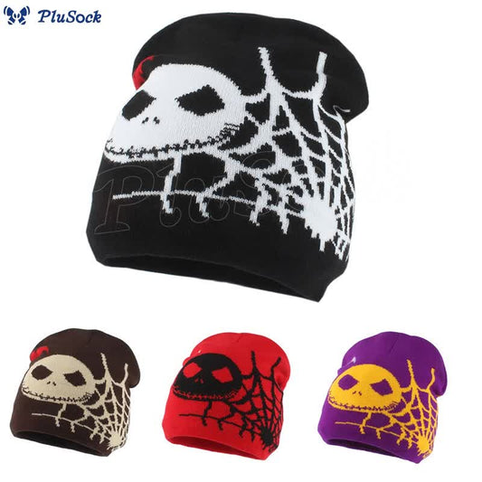 Plus Size Ghost Face Spider Web Beanie