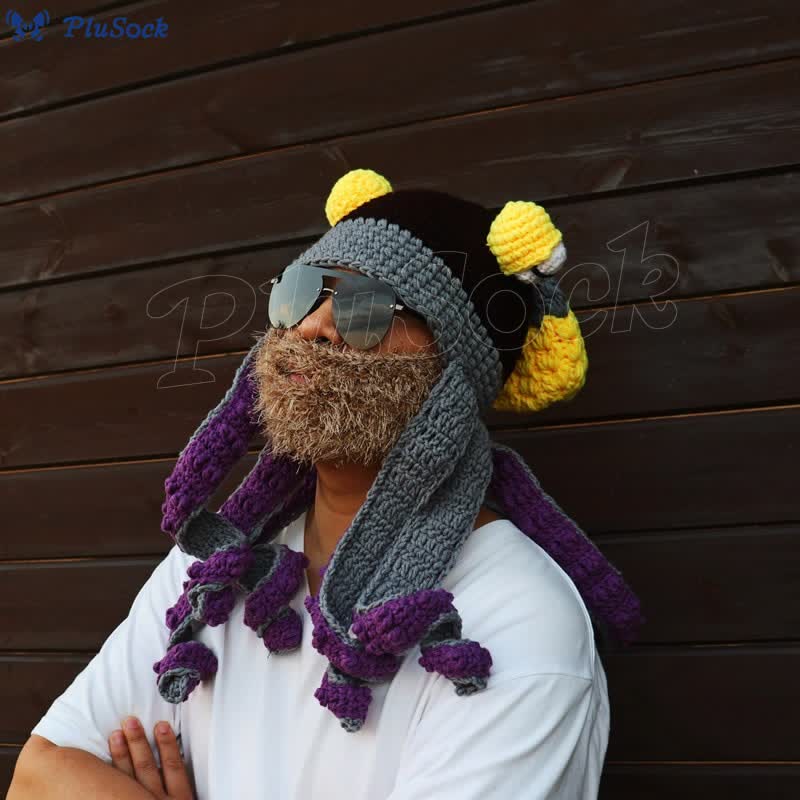 Plus Size Colorful Octopus Tentacle Beanie