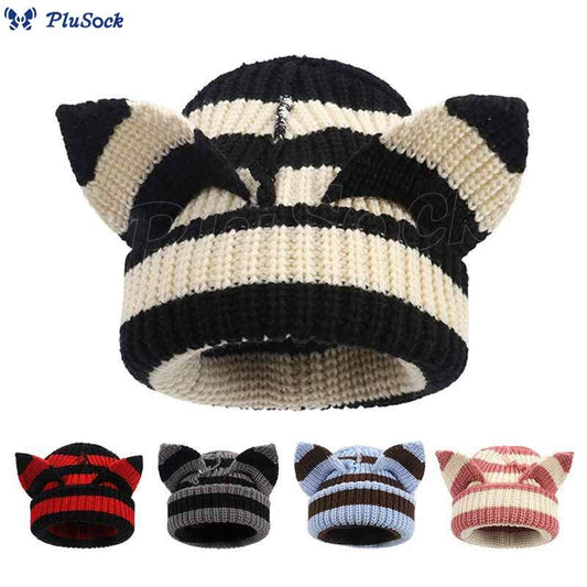 Plus Size Cute Cat Ears Funny Beanie