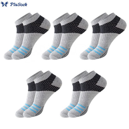 Plus Size Grid Stripes Ankle Compression Socks(10 Pairs)